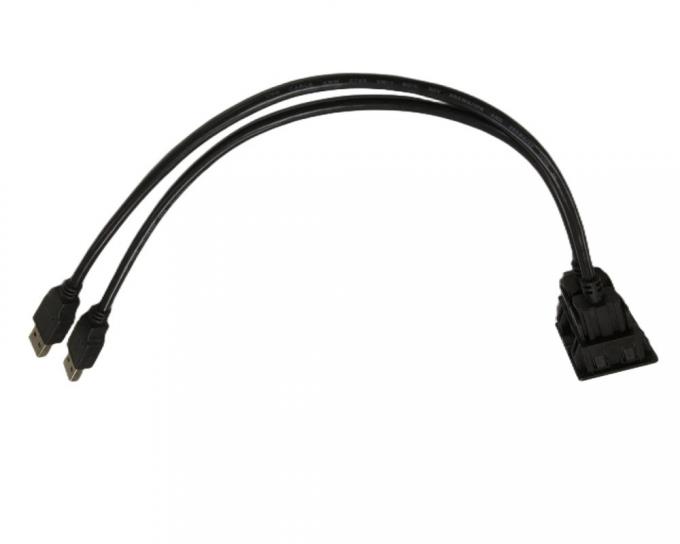 ODMケーブルワイヤーハーネス 2つのUSB拡張ケーブル 自動車ダッシュマウント 5