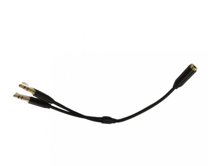 Y スプリッターケーブル ワイヤーハーネス オーディオケーブル ヘッドセット 3.5mm 2 男性マイクケーブル 0
