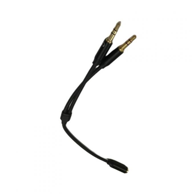 Y スプリッターケーブル ワイヤーハーネス オーディオケーブル ヘッドセット 3.5mm 2 男性マイクケーブル 2
