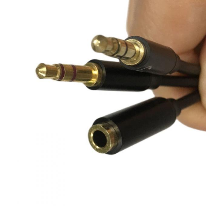 Y スプリッターケーブル ワイヤーハーネス オーディオケーブル ヘッドセット 3.5mm 2 男性マイクケーブル 3