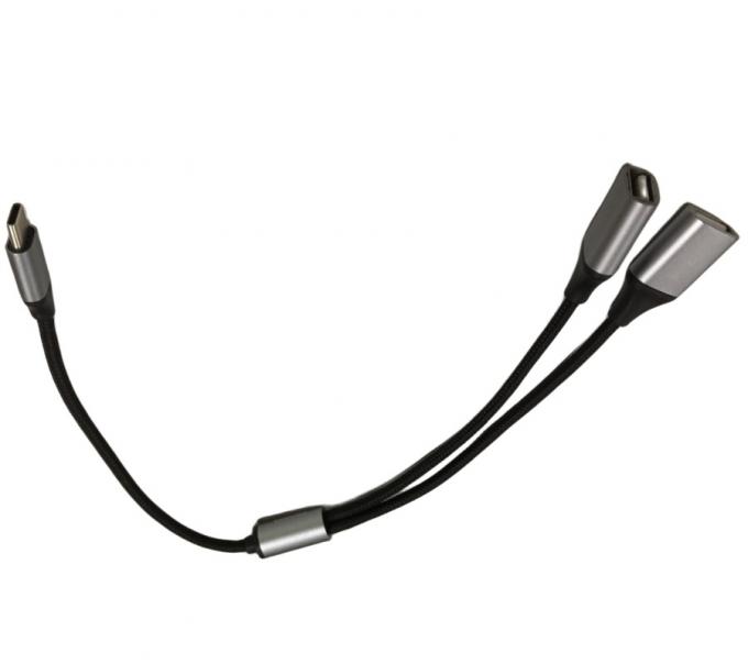 3mケーブルワイヤーハーネスアセンブリ 1タイプCから2USB 2イン1USBケーブル 0