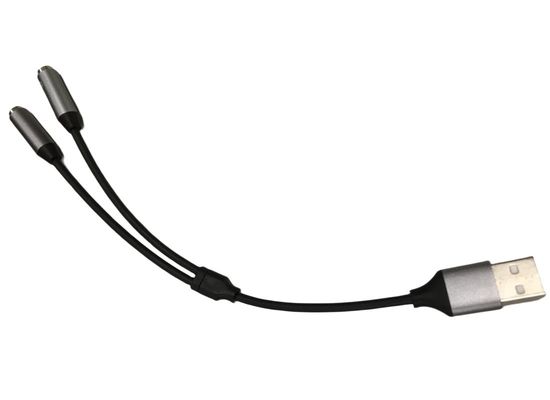 OEM 電子ワイヤハーネス 1 USB から 2 3.5mm ヘッドフォン ジャック アダプタ