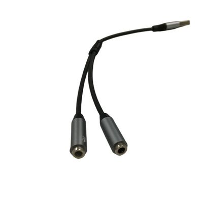 OEM 電子ワイヤハーネス 1 USB から 2 3.5mm ヘッドフォン ジャック アダプタ